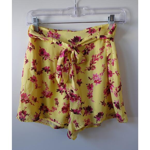 Cami NYC Silk Floral Two Piece Set Womens Small Yellow Pink Bra Top Shorts Boho - Picture 6 of 16